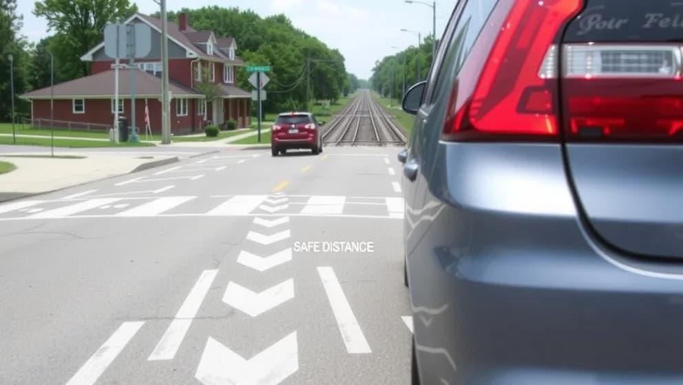 Hur långt innan en järnvägskorsning får man parkera